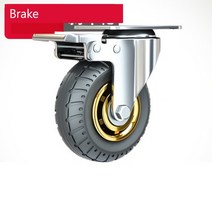 리어카바퀴 카트휠 농업용 공업용 운반 카트 바퀴 고무 캐스트 무소음 수레, 06 4inch brake