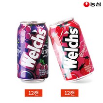 농심 웰치스 포도 딸기 2종 세트 355ml x 24캔, 단품