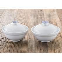 청화목단 공기 대접 뚜껑 있는 고급 밥공기 국그릇 여주 도자기 그릇, 신공기대접