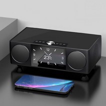 사운드바 블루투스 TV 스피커 PC 홈씨어터 soaiy 휴대용 hifi 무선 사운드 바 360 스테레오 서라운드 오디오 서브우퍼 8000mah 전원 은행 비디오 플레이어, 검은색