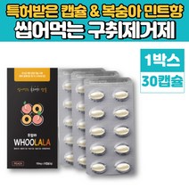 씹어먹는 구취 입냄새 제거제 캡슐 알약 구취제 흡연 후 입냄새제거캔디 먹는 가글 페퍼 민트 복숭아 오일, 1박스