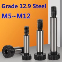 어깨 나사 5 6 8 10 12 등급 12.9 강철 육각 소켓 캡 헤드 숄더 롤러 베어링 볼트 고강도, M10 shoulder dia12mm, 90mm (1pcs)