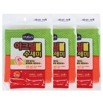 크린랲 아크릴 수세미, 2개입, 3개