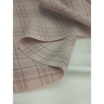40수 가벼운 연핑크 리린 체크원단