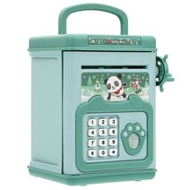 Bank Piggy Kids Atm 저축 돈 항아리 안전 장난감 소녀 냄비 기계 소년 상자 암호 동전 전자 미니 디지털, 01 Green