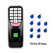 지문 비밀 번호 키 잠금 액세스 제어 기계 생체 인식 전자 125KHZ rfid 시스템, 02 AC And 10 keys