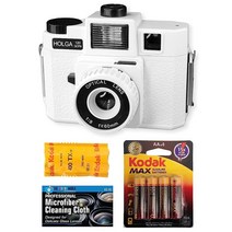 Holga 120GCFN 미디엄 포맷 필름 카메라 내장 플래시 포함 코닥 TX 120 흑백 번들 액세서리 4968980535, White