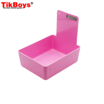 더스트박스 치과 실험실 작업팬 다채로운 ABS 플라스틱 트레이 상자 내구성 보관 케이스 금속 클립 홀더 포, 06 Pink 7pcs