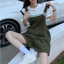 멜빵 반바지 빅사이즈 루즈핏 점프수트