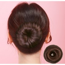 [1+1] 똥머리가발 한복올림머리 당고머리 면접머리 승무원머리 만두머리 곱창가발, 다크브라운, 블랙