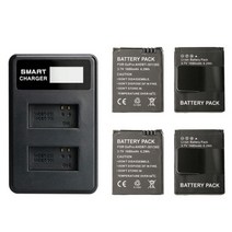 2pcs Go Pro AHDBT-301 배터리 Gopro Hero 3 3 배터리 GoPro 3 3 GoPro 카메라 액세서리 용 USB 듀얼 LED 스마트 충전기, E 패키지