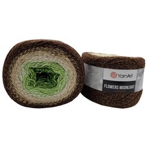 얀아트 플라워 YarnArt flower 520g 브라운 크림 키위 뜨개질 초보용 아크릴