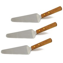Set of 3 Classic Stainless Steel Blade Pie Server Wooden Handle 9-1/2 Inch null, 1, 기타