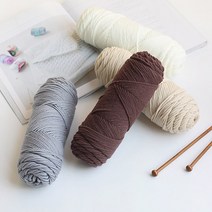 양모 베이직 뜨개 털실 (4colors), 브라운