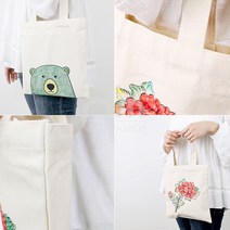 [핸즈스토어] 민화 미니 에코백 만들기 7종(22 X 24.5cm) /천가방 만들기 전통 색칠공부 그리기 수업, 민화 미니 에코백 - 물고기