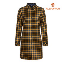 [올포유] 여성 코튼 체크 카라 긴팔 롱 블라우스 AWBLJ7655-217_G