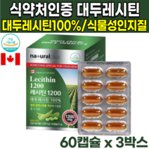 50대 60대 70대 식약처인증 캐나다 직수입 산 식물성 100% 대두 소이 레시틴 레시틴 레시친 non gmo 인지질 60% 포스파티딜콜린 포스파티콜린 혈중 콜레스테롤 개선 도움, 60캡슐X3박스(6개월분)