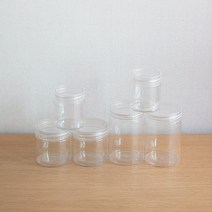 다용도 원통 소분통 투명 케이스 슬라임통 공병 용기 플라스틱 3size, S, S
