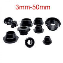 검정색 3mm-50mm 고무 스냅 온 그로멧 구멍 플러그 엔드 캡 마개 와이어 케이블 보호 부시, 3x5mm 10개