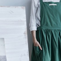 주방 앞치마 북유럽 여성 레이디 스커트 스타일 허리 귀여운 드레스 레스토랑 커피 숍 홈, 그린