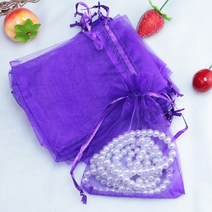 웨딩 크리스마스 생일 선물 포장 50 개/몫 Organza 가방 쥬얼리 Tulle Drawstring, [06] 13x18cm, [06] Deep Purple
