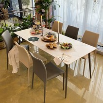 까미노디자인 포세린세라믹 6인용 식탁세트 CM-CERA6P, 화이트테이블+의자콤비6