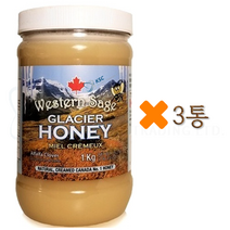 웨스턴세이지 캐나다 석청 빙하 꿀 허니 1kg+정품보증서 캐나다 직배송, 3통, 1KG