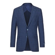 2577 캠브리지멤버스 여름용 남성 네이비컬러 이태리 PIACENZA 울 린넨 체크 자켓