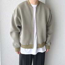 코튼 오버핏 네오프렌 투웨이 지퍼 집업 블루종 자켓 (5color)