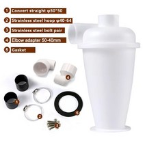 사이클론 집진기 진공 청소기 건설 및 가정용 파우더 필터 분리기, [05] White- 50-40adapters