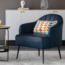 케이로 1인용 카페소파 북유럽 싱글 쇼파 2인용 고급 카페 거실 테이블 세트 인테리어소파 스툴, 감색 흑연철 다리