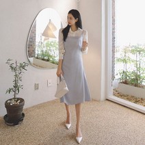 떳다그녀 리픈 새틴 나시 롱 원피스