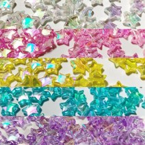 와컴 크런치 슬라임 재료 비즈공예 오팔별비즈 5종 (500g 대용량), 블루