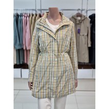 올리비아로렌 여성 사파리 체크 후드 바람막이 점퍼 VVP CLXM 3281