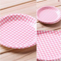 10P 칼라종이접시(핑크) (18CM) 일회용원형접시 일회용종이그릇, 1, 1