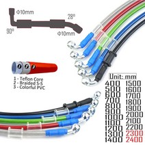 유압작동유 an3 braided brake hose moto m10 banjo 미션오일, 1800mm