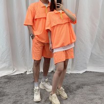 VANANA2 아노락 셋업 오버핏 반팔 반바지 남자 남성 빅사이즈 트레이닝 세트