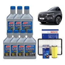 [암스오일] 싼타페TM 합성엔진오일 패키지 세트 2.0/2.2디젤, 1개