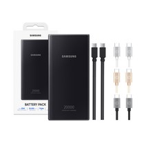 삼성 초고속 충전 보조배터리(케이블 2개입) 20000 mAh 25W PD PPS 3개 동시 충전, 단일=EB-P5300X, 실버15cm=015-SV