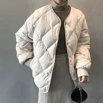 런메시Runmecy 여성 경량 숏패딩 자켓 데일리 경량 패딩