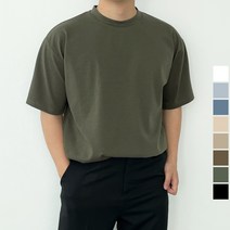 남자 세미 오버핏 반팔 분또 반팔티 어깨 넓어 보이는 반팔