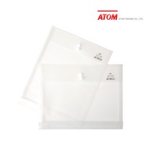 아톰 단추형 a4서류봉투 투명 a4비닐서류봉투 PP서류봉투 똑딱이봉투 1개[FM107 108], 1개, 가로형투명 FM108