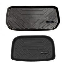 테슬라 모델 Y용 플레인 TPE 매트 프렁크 및 카고 하단 수납 공간 트레이 라이너, 2 Pieces Tray, 기아
