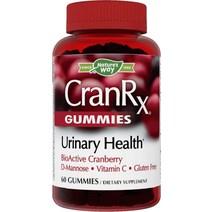Natures Way CranRx 크랜베리 구미 요로 건강 지원x D-만노스 비타민 C 보충제 60개