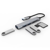 3 포트 USB 도킹 스테이션 허브 카드 리더기 c형 분배기 미니 2 in 1 Windows vist용 SD TF 마이크로, [03] Dual card gray USB