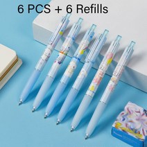 만화 기계 연필 리필 세트 애니메이션 0.5MM 학생 귀여운 오피스 문구 용품 학교, [18] 6 PCS