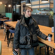톰보이패딩 옌키옌키 트위드패딩 퍼숏패딩 오리털 여성간절기아우터 여성항공점퍼 덕다운 숏야상 SQW2110007Z