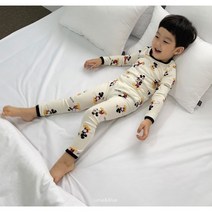 퍼니미키실내복 키즈 주니어 베이비 내복 라임앤블루