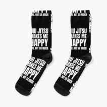 주짓수벨트 태권도띠 주짓수도복 jiu jitsu makes me happy - jiu jitsu lover socks 할로윈 양말