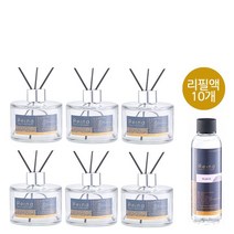 레이나퍼퓸 공병6개+리필150mlx10+스틱10세트+선물박스, 투명화분병6개_라일락10개